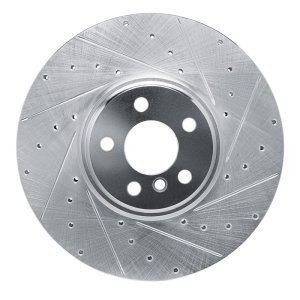 BMW 430I Brake Rotor (1) - Front, Left - R1 Concepts - Drilled & Slotted - Silver - `16-`25